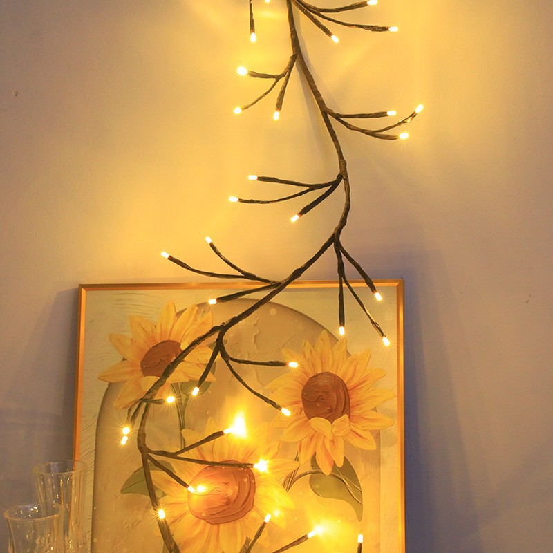 LED树枝藤条灯圣诞节装饰可弯曲树藤灯卧室客厅温馨氛围装饰灯