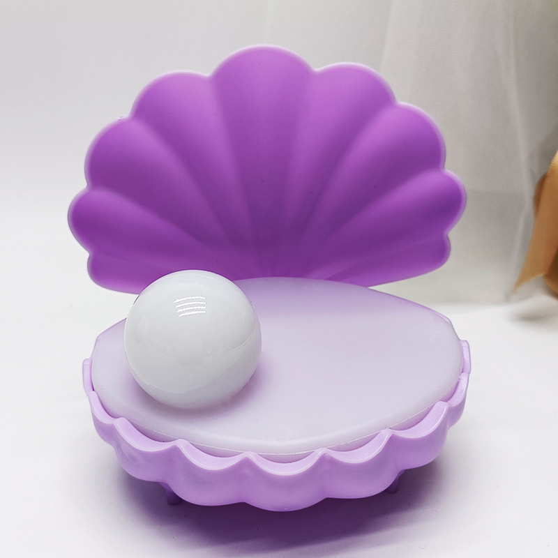 新款梦幻贝壳小夜灯 奶油胶手工DIY发光玩具珍珠贝壳儿童氛围灯