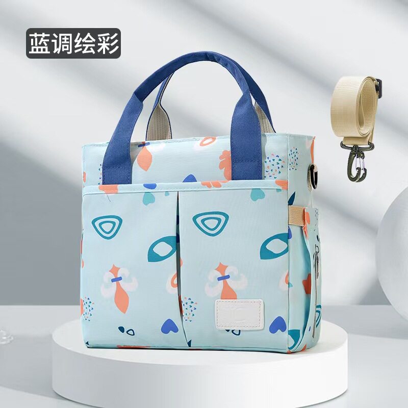 手提妈咪包日常短途单肩斜跨包轻便大容量妈妈包干湿分离母婴包