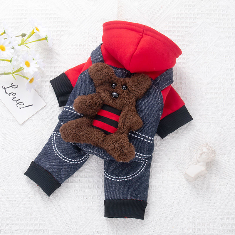 泰迪衣服秋冬装四脚衣加厚狗狗法斗柯基宠物比熊幼犬中小型犬服饰