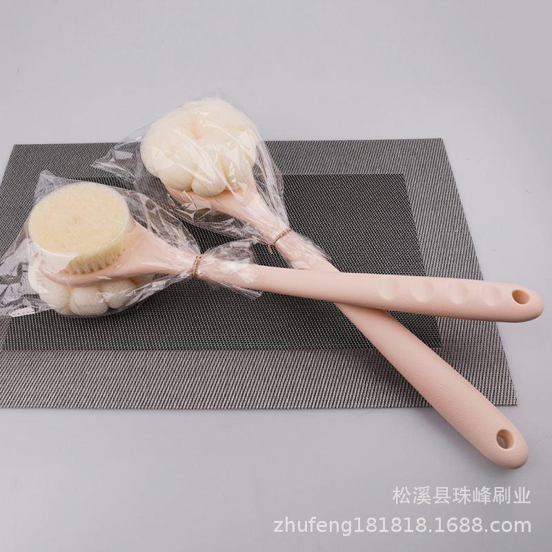 双面沐浴刷南瓜浴花长柄软毛搓澡搓背不求人洗澡刷冲凉浴花刷