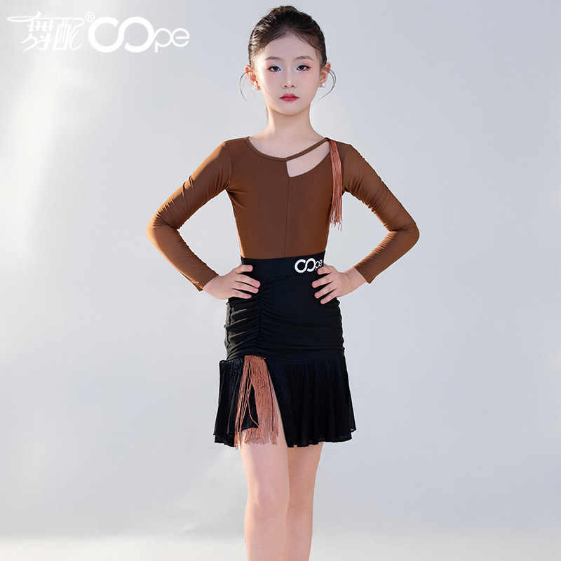 2026新款女童拉丁舞流苏练功服