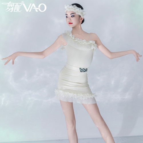 2026新款拉丁舞服VAO舞配舞服高级斜领练习舞裙拉丁舞练功服女童