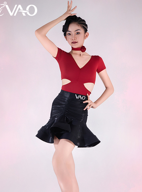 2025新款拉丁舞服VAO舞配舞服V领鱼骨套装练习裙拉丁舞练功服女TJ