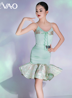 2025新款拉丁舞服VAO舞配高端舞服吊带表演练习服拉丁舞练功服女