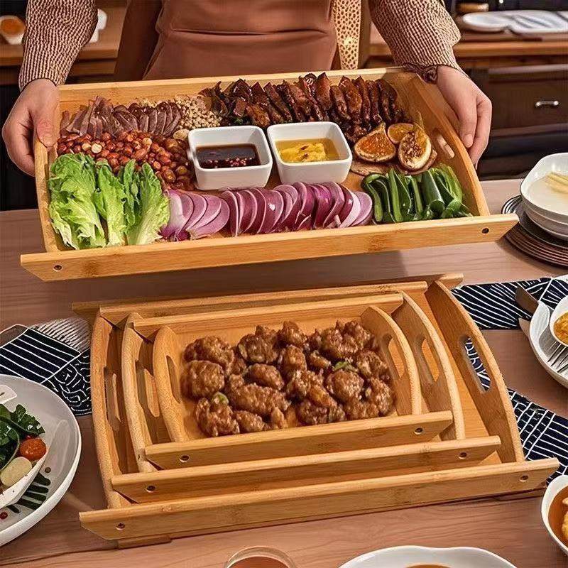 无敌下酒菜盘烧烤竹盘托盘家用饭店长方形卤味盘手把肉盘木质茶盘,餐饮具,餐用托盘,淘宝优惠券,粉丝福利购,淘宝优惠卷