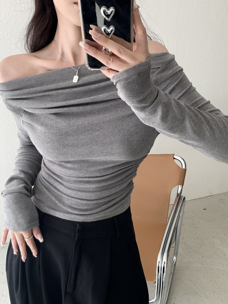 长袖韩版常规褶皱棉质女装
