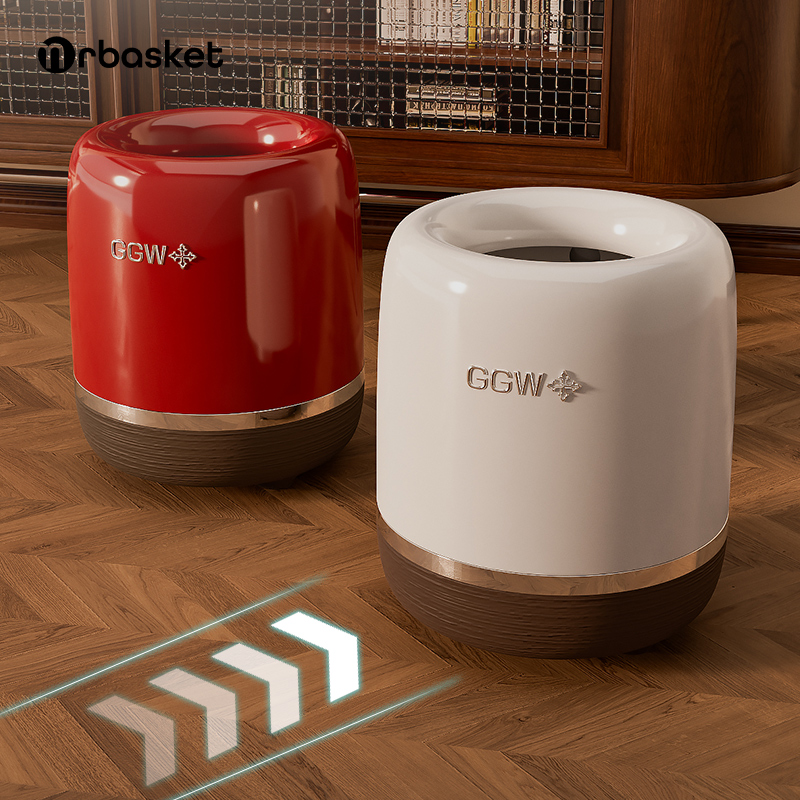 mrbasket滑轮垃圾桶家用客厅复古