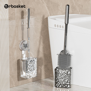 吸盘马桶刷壁挂家用无死角化妆室2024新款清洁刷矽胶长柄厕所刷子