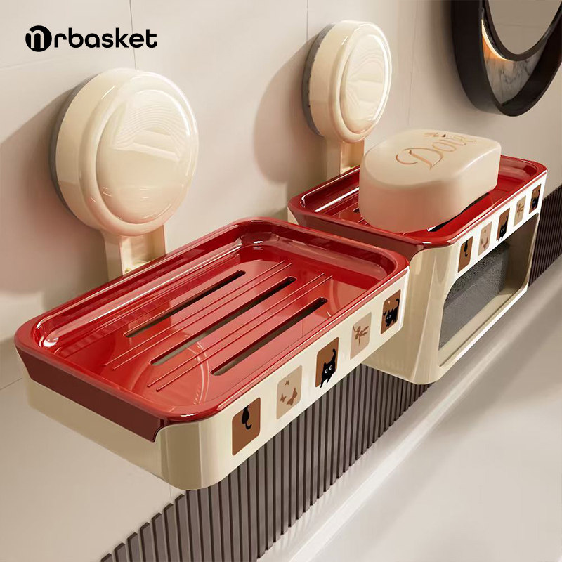 吸盘肥皂盒壁挂式免打孔卫生间家用沥水香皂盒轻奢海绵香皂置物架,家庭/个人清洁工具,皂盒,淘宝优惠券,粉丝福利购,淘宝优惠卷