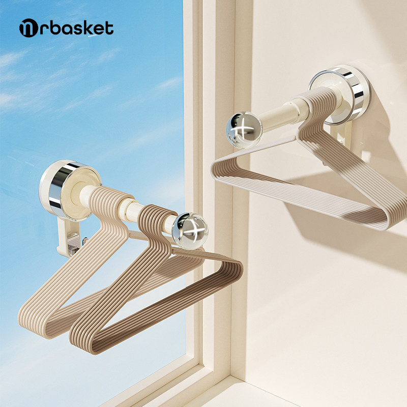 吸盘衣架收纳架免打孔阳台衣柜壁挂多功能伸缩家用衣架收纳置物架,收纳整理,塑料衣架,淘宝优惠券,粉丝福利购,淘宝优惠卷