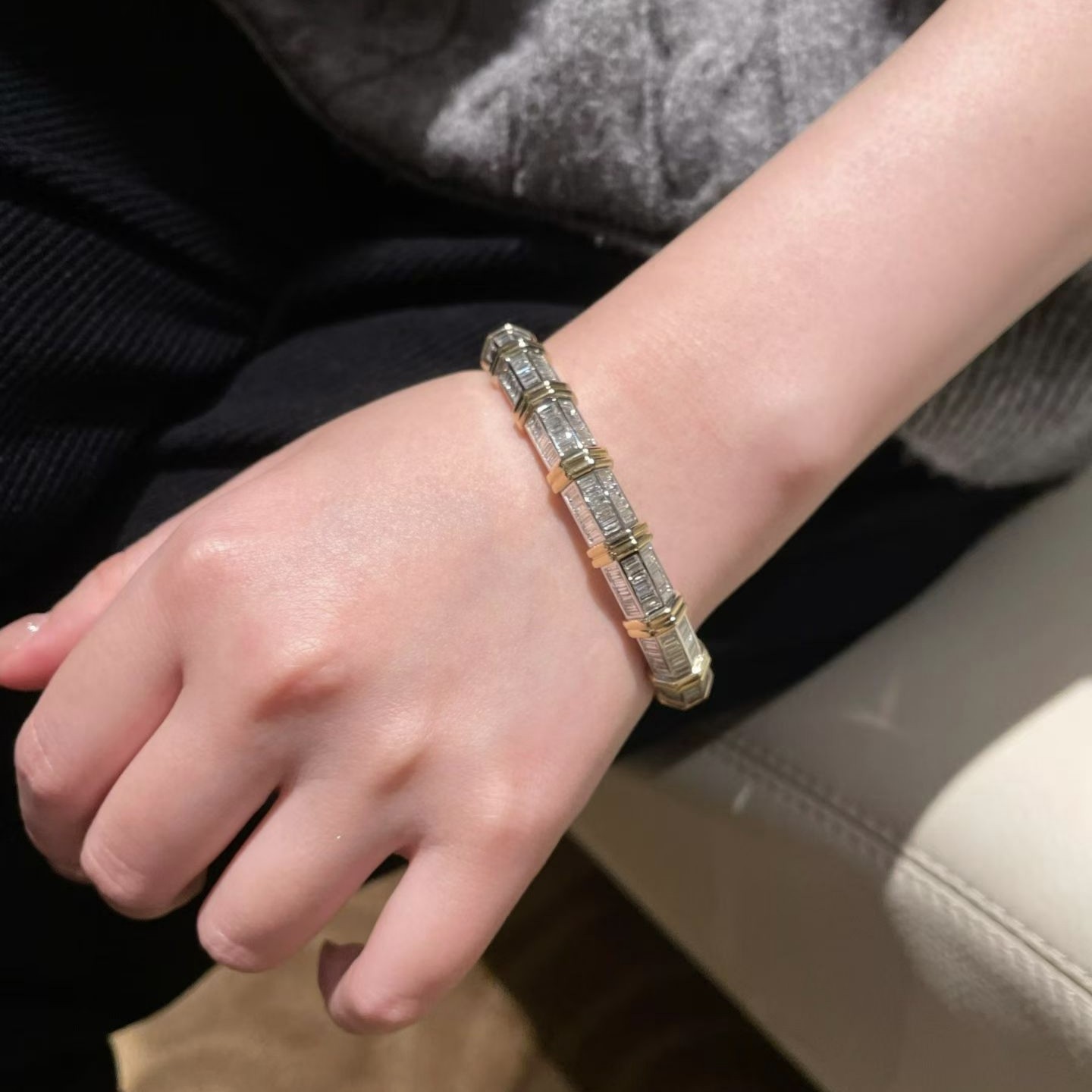 满钻T方手镯轻奢重工金手环时尚,珠宝/钻石/翡翠,手饰,淘宝优惠券,粉丝福利购,淘宝优惠卷