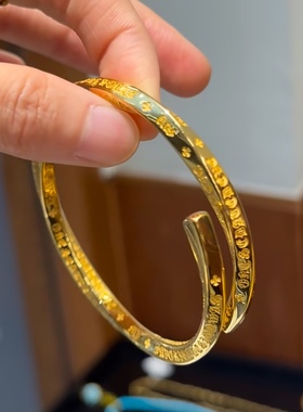 22k金满钻天然钻石莫比乌斯十字架符文手镯手环