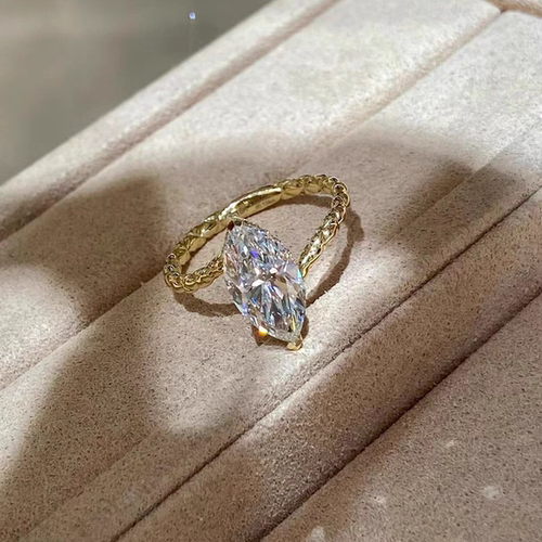 18k金5克拉马眼钻石戒指结婚钻戒订婚戒指