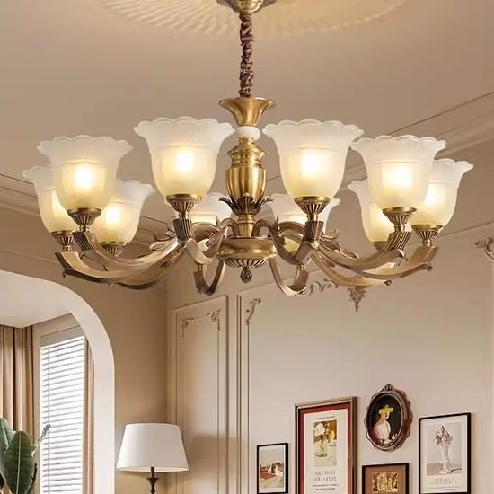 美式全铜吊灯欧式奢华客厅灯餐厅卧室灯简约法式大气复古高档灯具,家装灯饰光源,客厅吊灯,淘宝优惠券,粉丝福利购,淘宝优惠卷