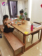 颂誉莫比恩餐桌客厅大长书桌书台实木白蜡木家用工作台原木饭桌子