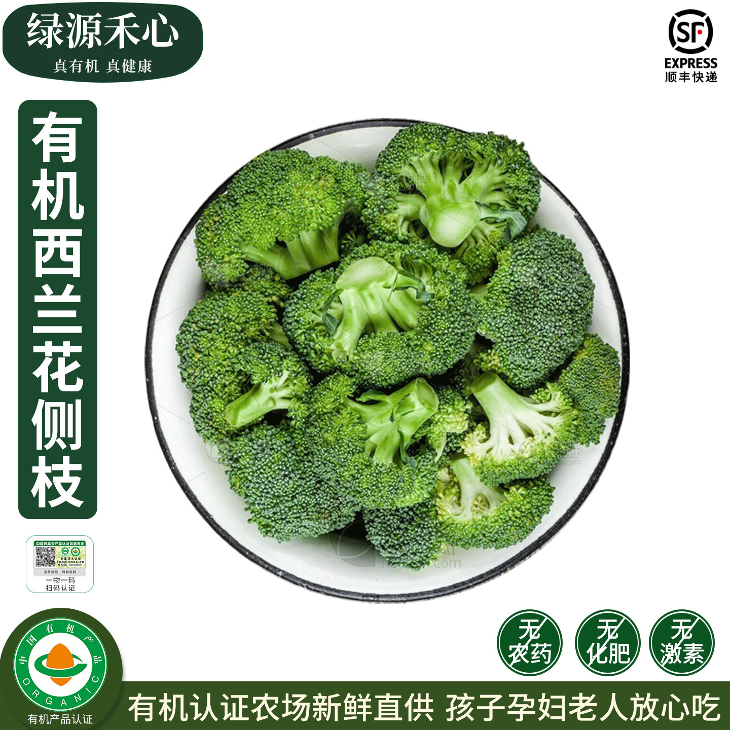 有机西兰花侧枝新鲜切小朵西蓝花图片