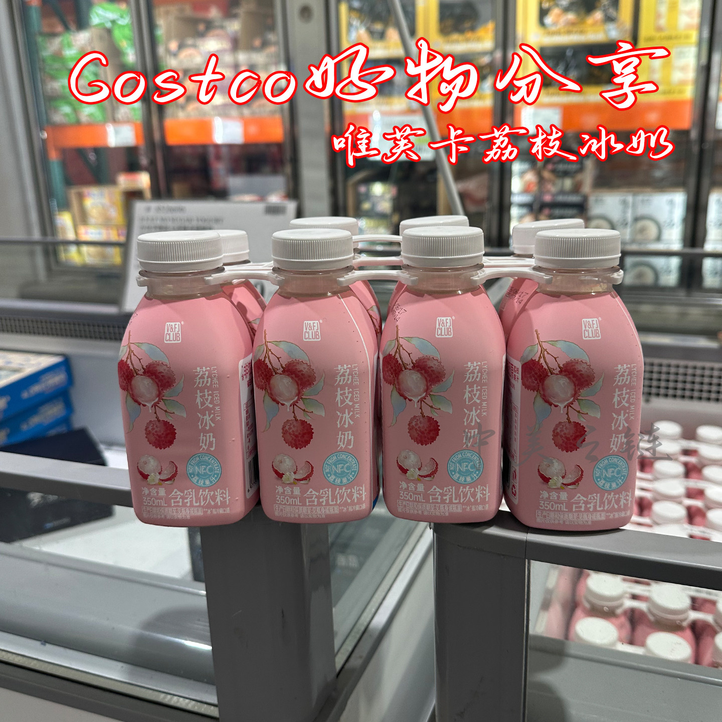 上海Costco 唯芙卡荔枝冰奶含乳饮料广东特产休闲健康冷藏甜饮品