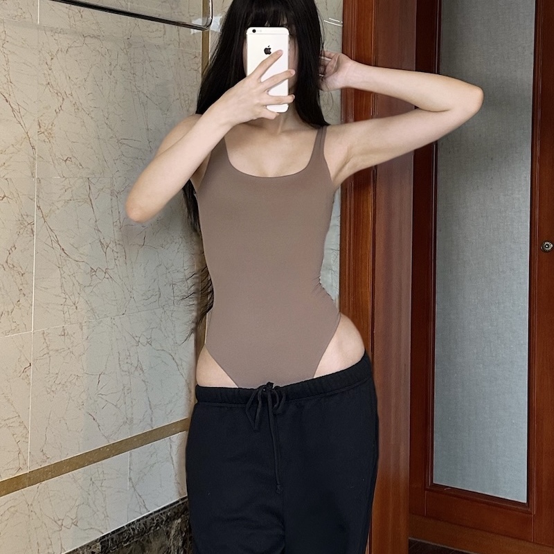 Skims平替Fits Everybody Jump suit泳衣纯色显瘦百搭内搭连体衣