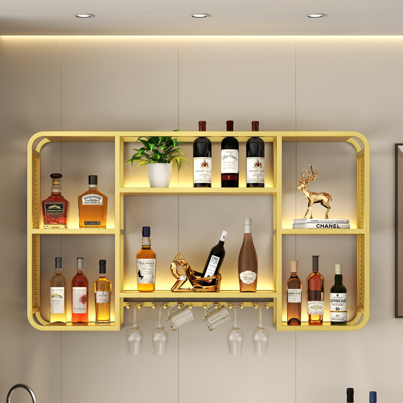简约现代酒架酒柜壁挂式餐厅饭店墙上悬挂式红酒架创意收纳装饰架