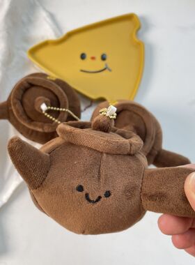 中药煎药壶可爱毛绒玩偶陶罐药壶卡通中药挂件养生包包挂饰钥匙扣