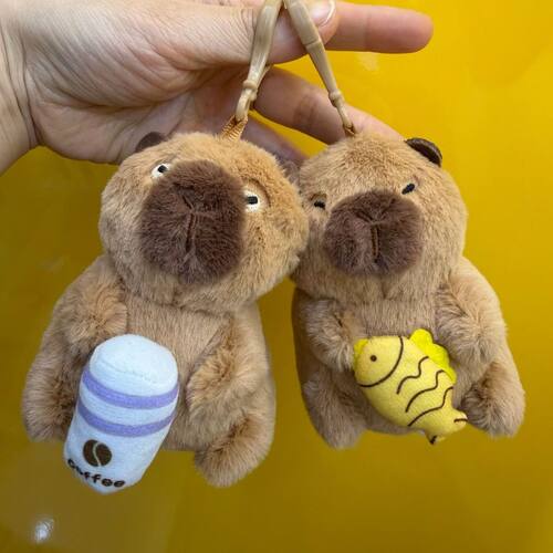 可爱呆萌情侣超萌水豚毛绒玩具公仔挂件摇尾巴礼物钥匙扣书包ins