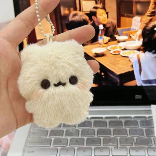 吱吱叫甜心豆豆熊挂件公仔礼物可爱少女心毛绒钥匙扣学生包包挂饰