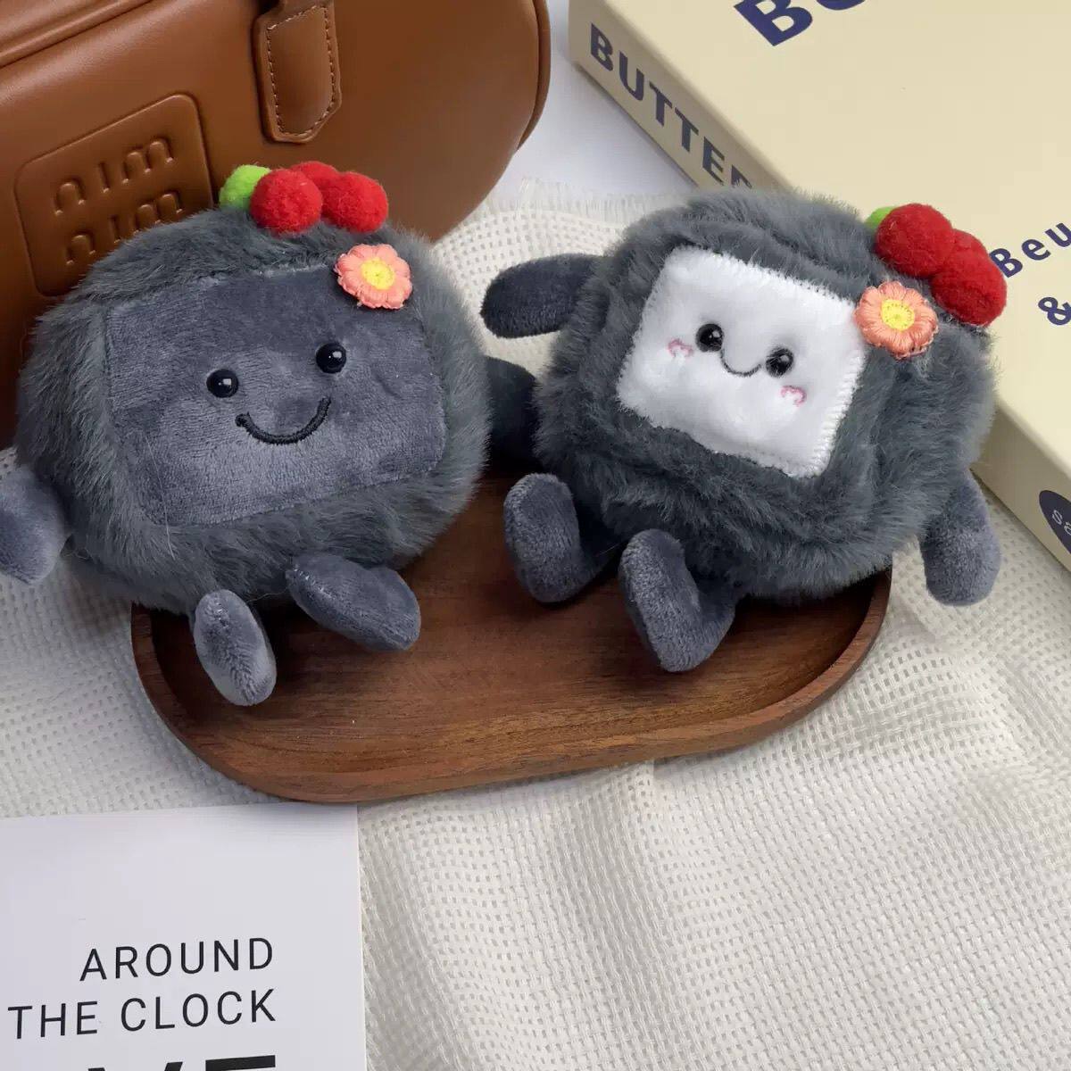 可爱长沙臭豆腐挂件卡通毛绒玩具臭豆腐公仔包包挂饰钥匙扣