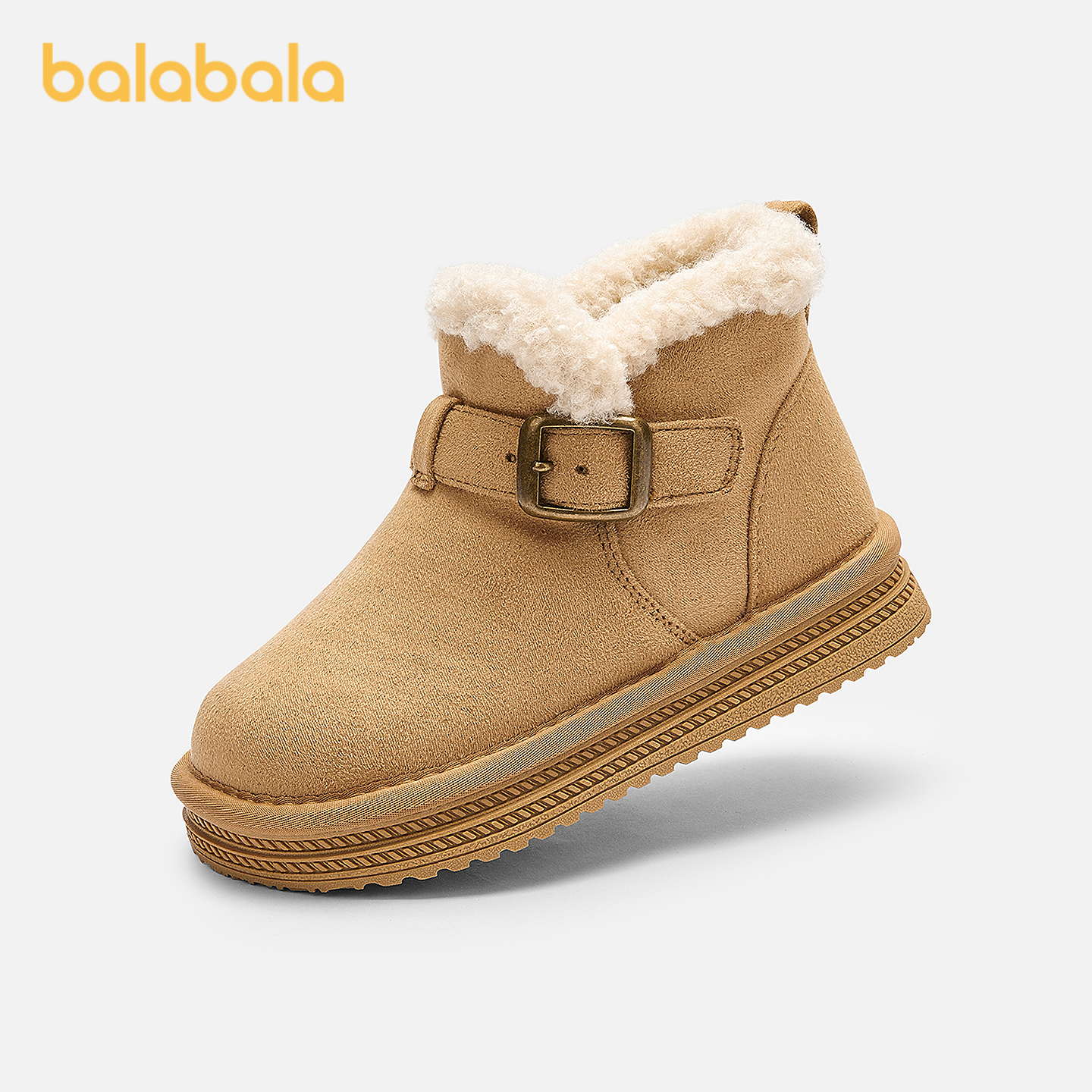 巴拉巴拉雪地靴男女童加绒短棉靴