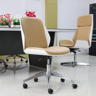 办公会议椅子 现代简约实木皮质无扶手电脑椅 升降转椅家用书桌椅