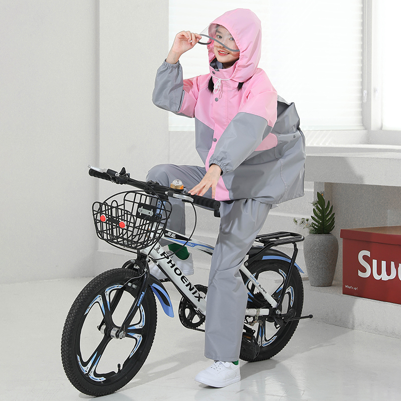 时尚款中大童厚款雨衣雨裤两件套