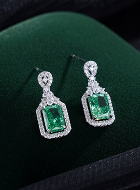 子佩集925银【绿色邂逅】耳钉【YEH-2060106】纯银时尚锆石