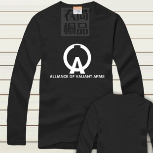 春秋季 战地之王AVA标志 纯棉衣服装 T恤 男女休闲薄 青少年学生长袖