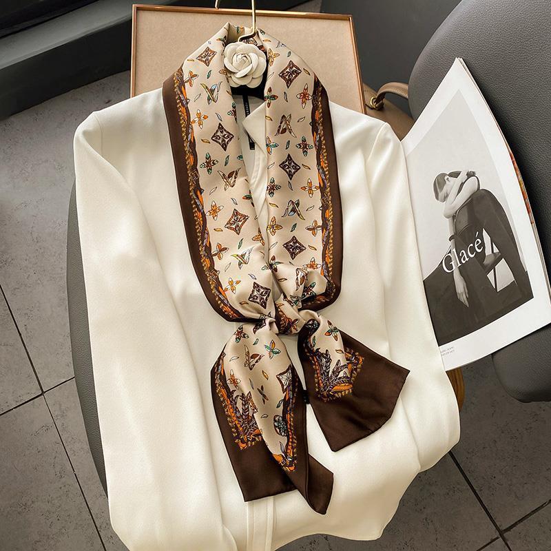LVΒT老花小长条老花绑包丝巾薄款围巾飘带缠包包手柄保护装饰潮