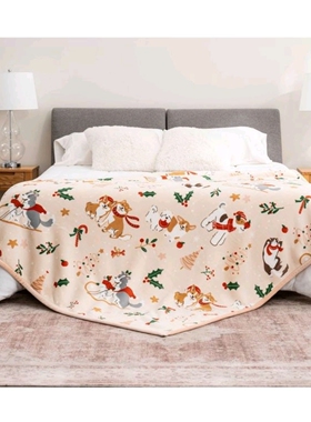 会员代购 MM抗静电绒毯熊猫印花毛毯盖毯仿羊羔绒毯子152*183cm