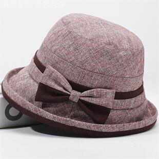 春秋天奶奶薄款 帽子 遮阳渔夫帽盆帽短檐布帽老人帽老太太2025新款