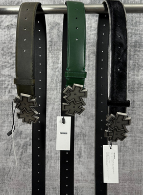 Providers.note 25fw 做旧金属齿轮拉链设计真皮腰带牛皮材质vibe