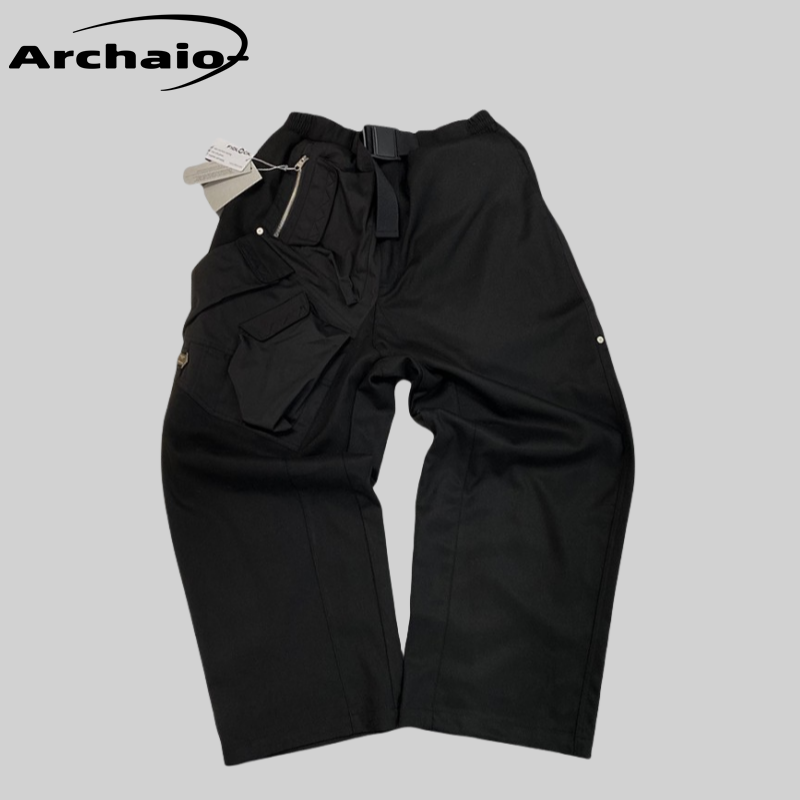 Undermycar x Ohh联名多口袋拼接金属拉链磁吸扣vibe风宽松阔腿裤