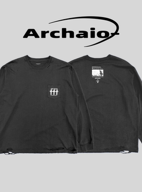 Far Archive 24fw 下摆破坏口袋印花水洗做旧长袖