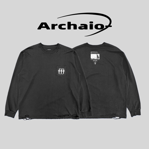 FarArchive下摆破坏印花长袖