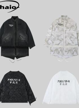 Grailz ProjectGR 24Fw 派克特内里可拆卸棉服水洗做旧长款风衣韩