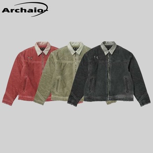 做旧水洗皮领底特律夹克夹棉外套棉服bomber韩 25fw Thug Club