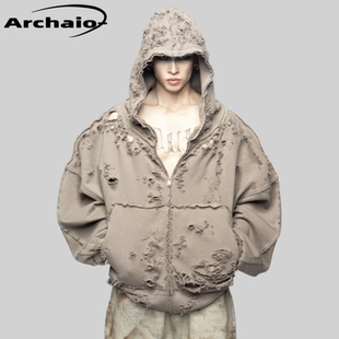 Rose朴彩英同款 Latui 破坏糜烂拉链卫衣做旧外套 25ss Atelier