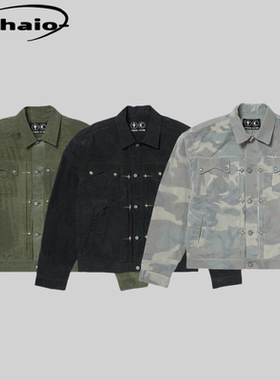 Thug Club 25ss 做旧水洗铆钉金属logo背后褶皱牛仔夹克外套