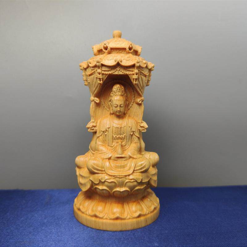 木雕崖柏木西方娑婆三圣实木雕刻佛像摆件天然红木家居装饰工艺品