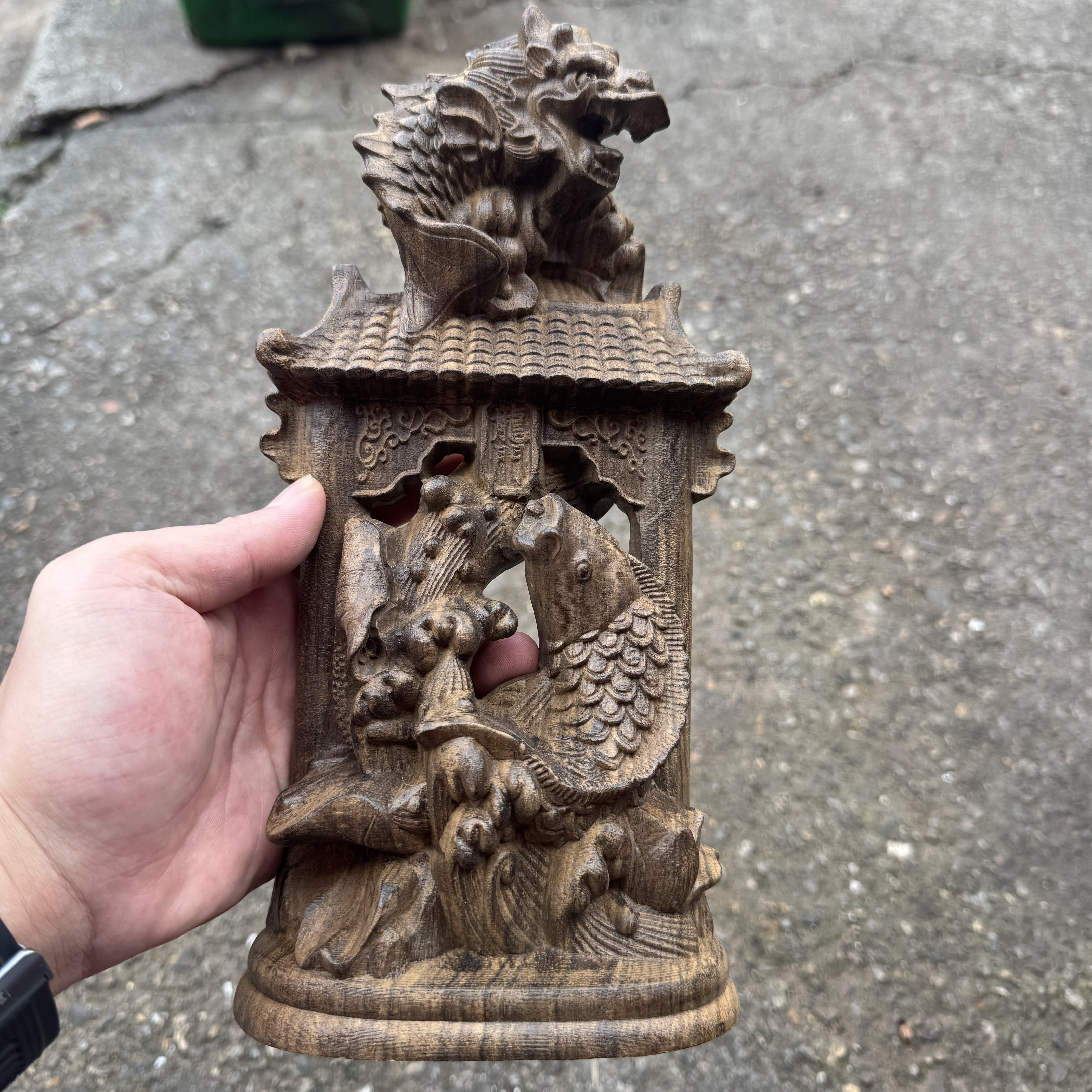 越南沉香木雕刻鲤鱼跃龙门摆件实木雕刻家用办公桌面老款文玩摆件,家居饰品,装饰摆件,淘宝优惠券,粉丝福利购,淘宝优惠卷