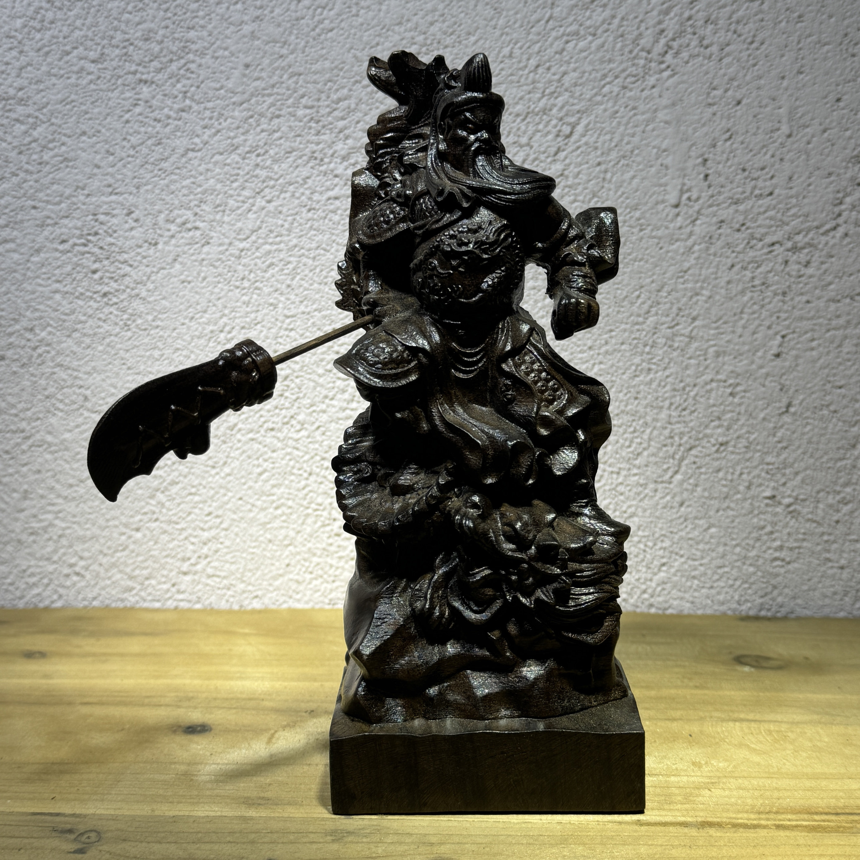 精雕天然越南沉香木木雕御龙关公佛像摆件武财神居家客厅桌摆设