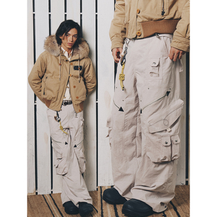 不路牌 堪察加远征炮兵阔腿复古多口袋休闲长裤