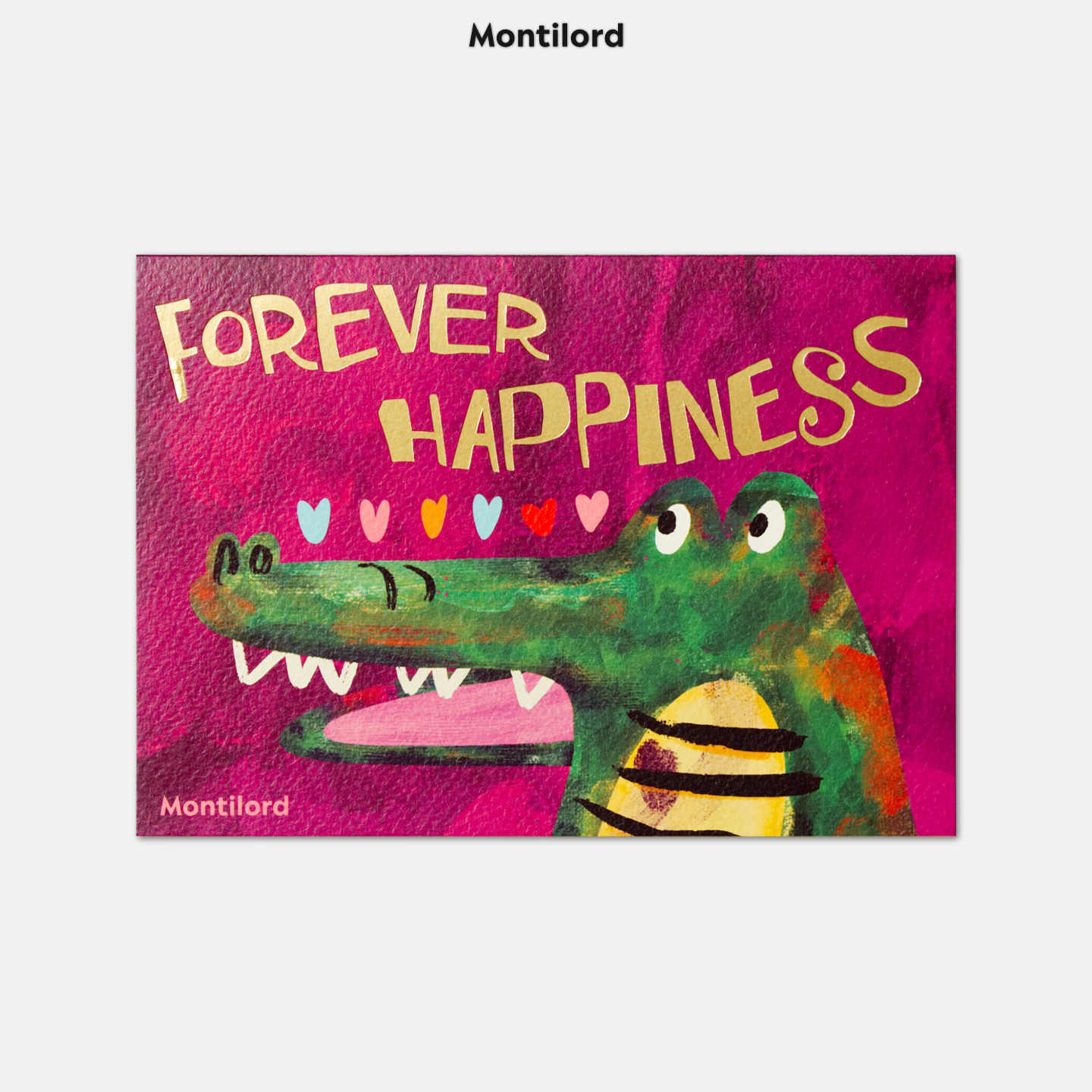 『Montilord』对折贺卡大号带信封鳄鱼的祝福情人圣诞礼品心意周年纪念对象生日满岁年誓言卡结礼ins风结婚礼