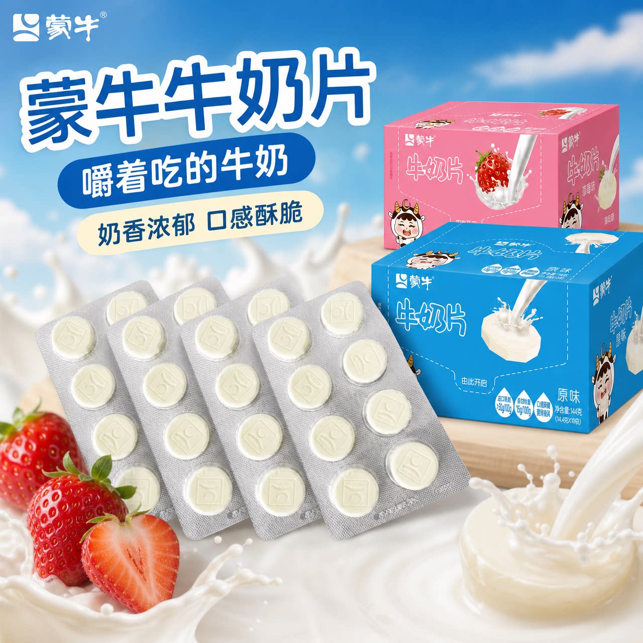 蒙牛牛奶片原味奶片奶贝内蒙特产儿童健康营养零食独立包装乳制品